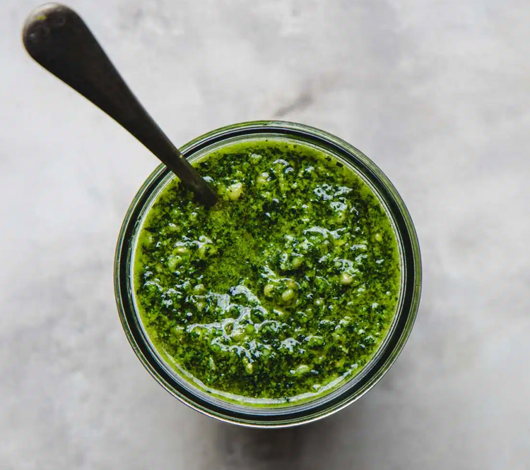 High Protein Kale and Edamame Pesto